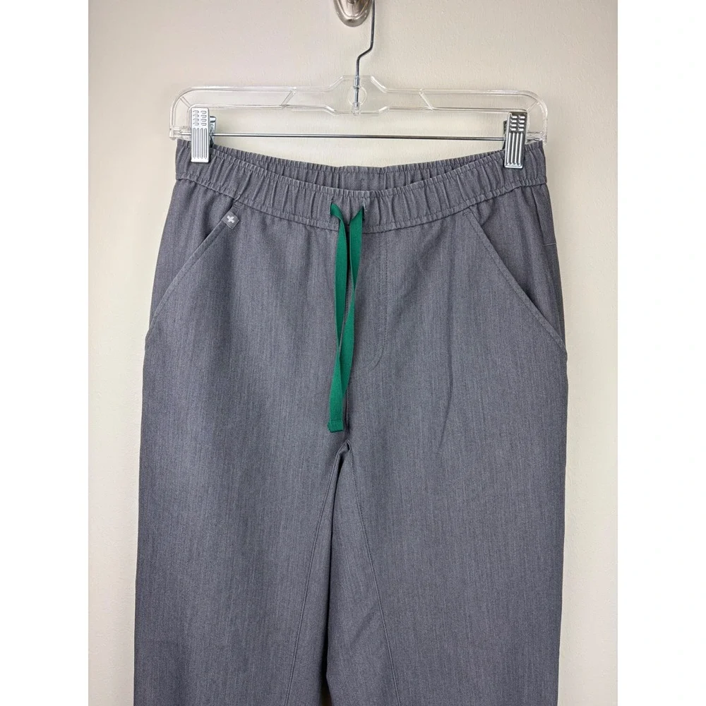 FIGS Mens Tansen Jogger XS Graphite Gray Scrub Pants Green Drawstring Technical